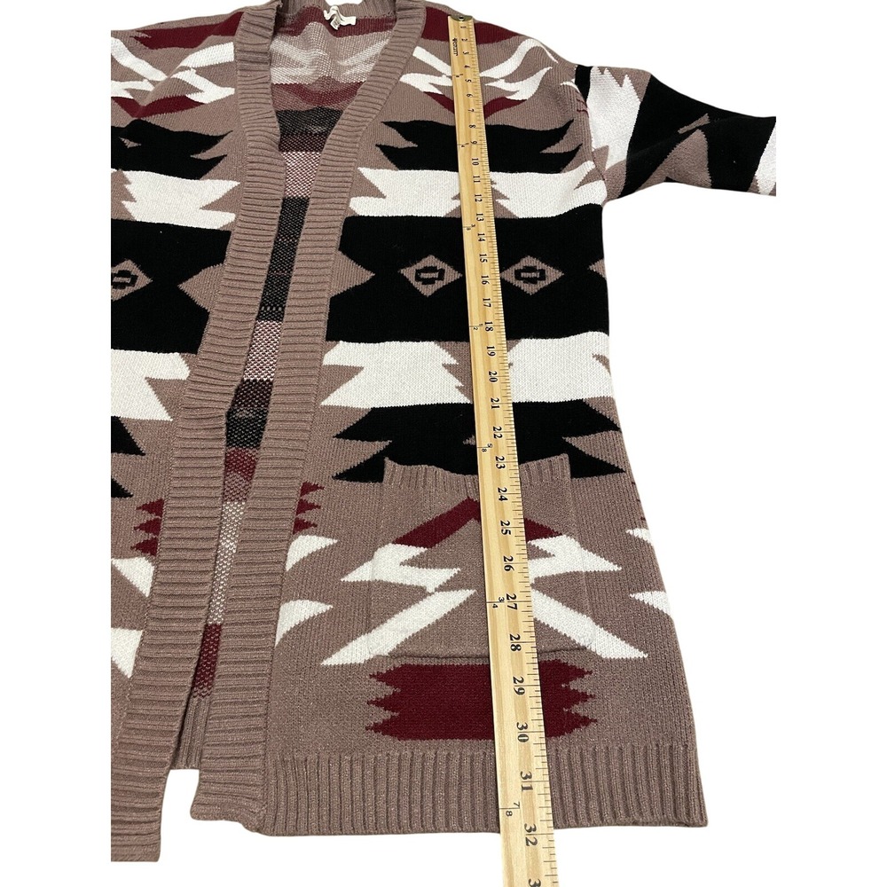 Twenty Ten Size Women S/M Aztec Print Open Front Cardigan Pockets Duster Sweater - Picture 3 of 10